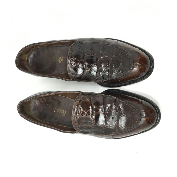 FootJoy Loafers Shoes Size 8.5 C Brown Alligator
